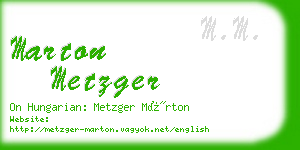 marton metzger business card